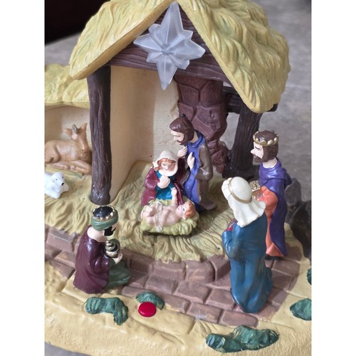 Vintage Gemmy Narrated and Musical Story of Christmas Nativity Scene Display