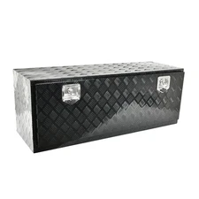 48"x17"x18" Black Aluminum Tool Box Truck Trailer Bed Underbody Storage+Lock Key