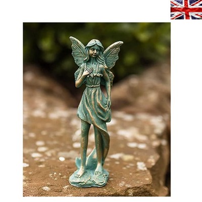 Zauberhafte wasserdichte Feen Figur - Outdoor Garten Statue 24 cm Bronze