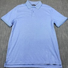 Members Mark Men's Light Blue Collared Button Up Polo Shirt Size S