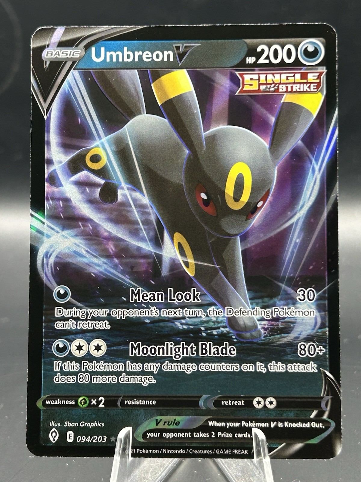 Umbreon V Holo Ultra Rare SWSH07: Evolving Skies 094/203 NM