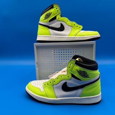 Air Jordan 1 Retro High Volt Vision 555088-702 White Black Sneakers Shoes - Sz 8