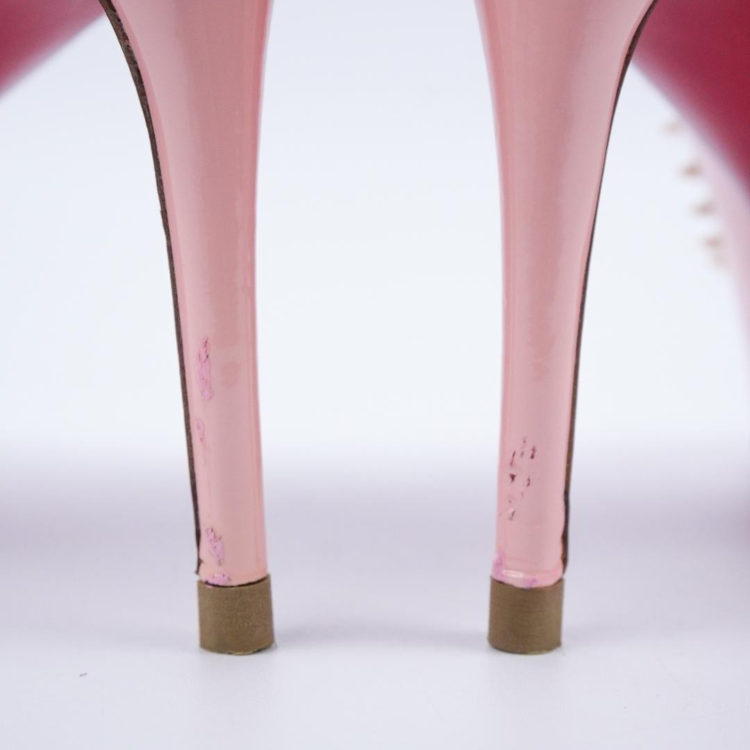 Christian Louboutin ANJALINA Pink Suede Pointed Toe Spiked Heels