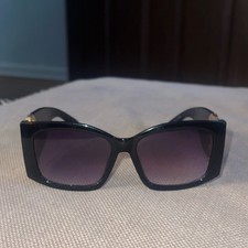 Final price Oversized Square Black Gold Heart Gradient Purple Sunglasses Women