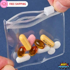 Medicine Storage Bag Reusable Self Sealing Pill Holder Case- Jewelry Storage Bag
