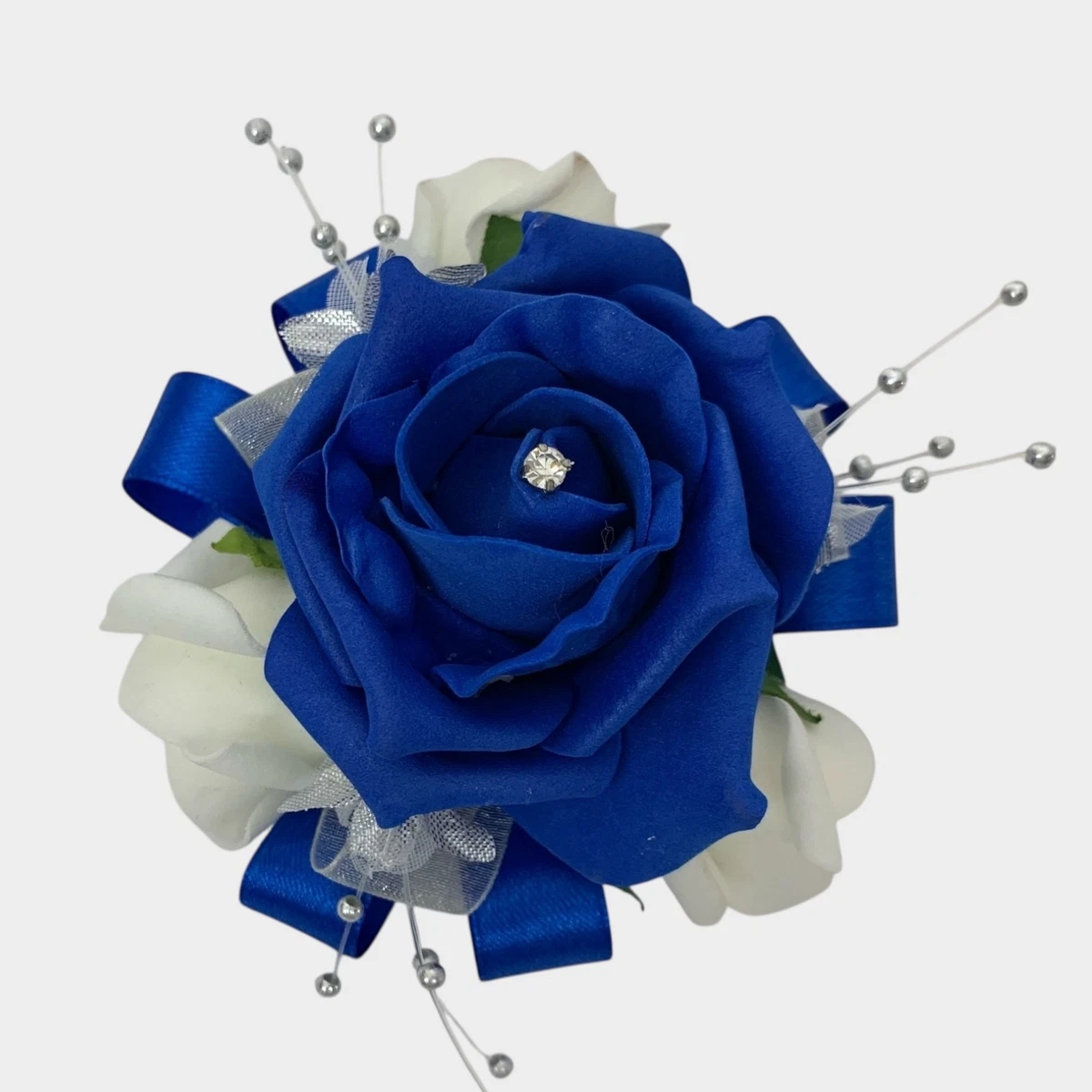 Royal Blue Wrist Corsage for sale | eBay UK