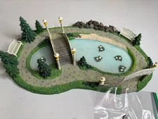 Dept 56 Seasons Bay “ Seasons Bay Park “ #56.53428 Pond Bridge Figure Decoration