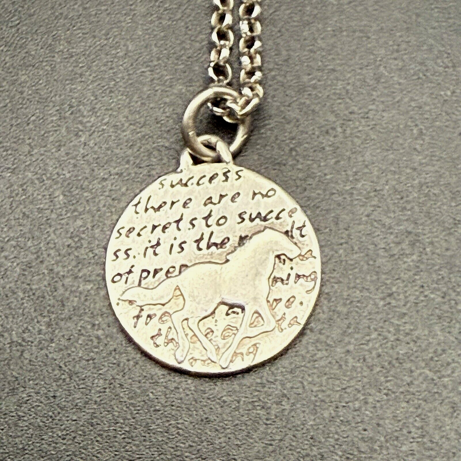 Sterling Silver Kevin N Anna Horse (Success) & Flower (Happiness) Pendants 17In