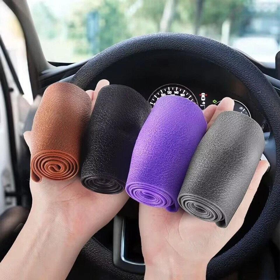 Multi-color Universal 34-38cm Car Steering Wheel Sleeve Silicone Anti-slip Cover - Image 2 of 4