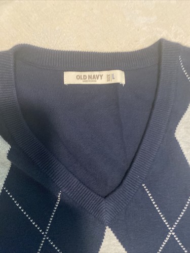 Mens Sweater Vest Old Navy Large Blue 