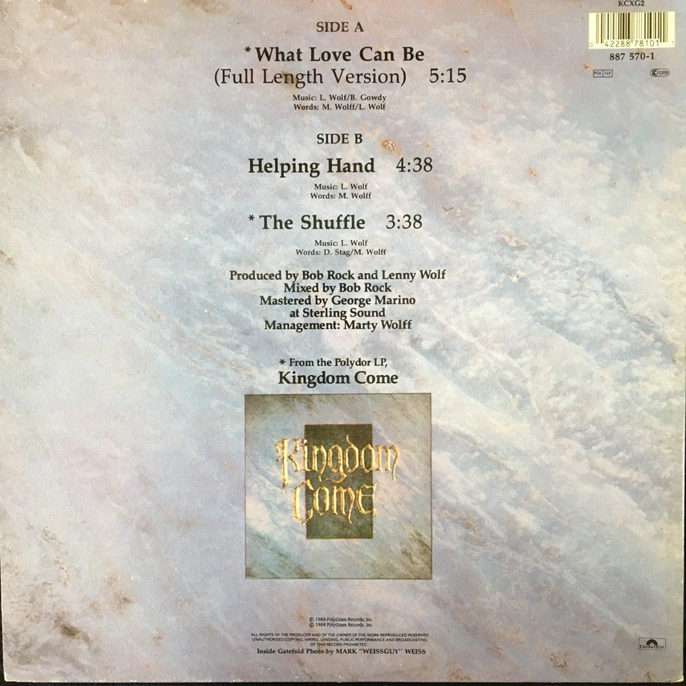 KINGDOM COME WHAT LOVE CAN BE 12'' VINYL POLYDOR RECORDS KCXG2 1988 UK FIRST - Image 2 of 4