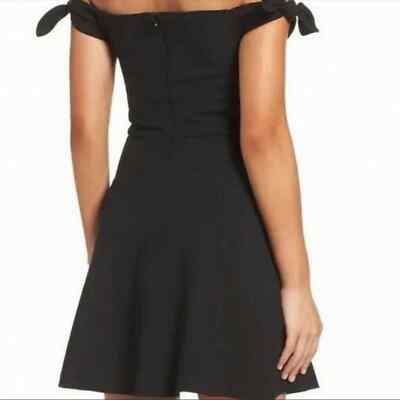 French Connection Crepe Ties Side Off The Shoulder Mini Dress Fit Flare  Size 0