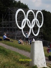 Photo 12x8 Oympic Rings and Trig Point Dorking On top of Box Hill where so c2012