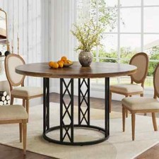 Wood Grain Surface 47Inch Farmhouse Dining Table For 4 People Dining Living Room