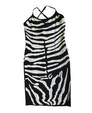 Fashion Nova XL Zebra Print Dress Black & White Sexy Bodycon Stretch Wild Party