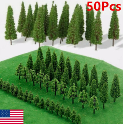 50*Trees Model Train Railroad Wargame Diorama Scenery Landscape HO OO Scale _US