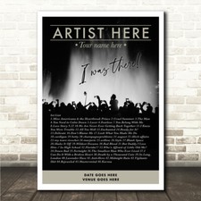 Listing image for Concert Setlist Poster Print Canvas Music Concert - Any Artist Date Gig Venue