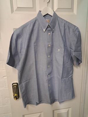 Eton Hemd Blau UK 15,5 Kurzarm Classic Fit Baumwolle Sweeden Button Down 