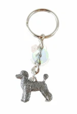 Poodle Keychain Pewter Sport Cut