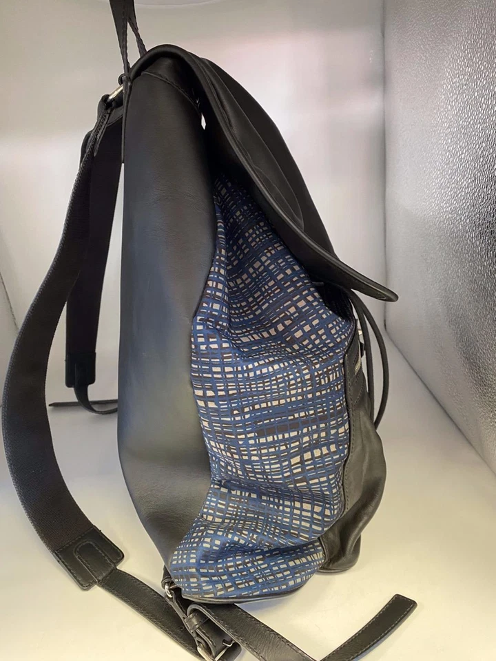 Authentic Balenciaga Leather & Nylon Traveler Drawstring Backpack - Image 4 of 4