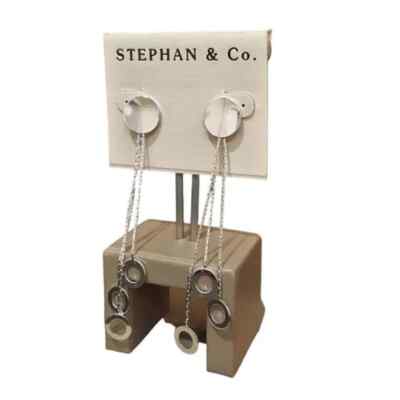 Stephan & Co Women's Trendy Silver Plated Pierced Dangle Earrings NWT