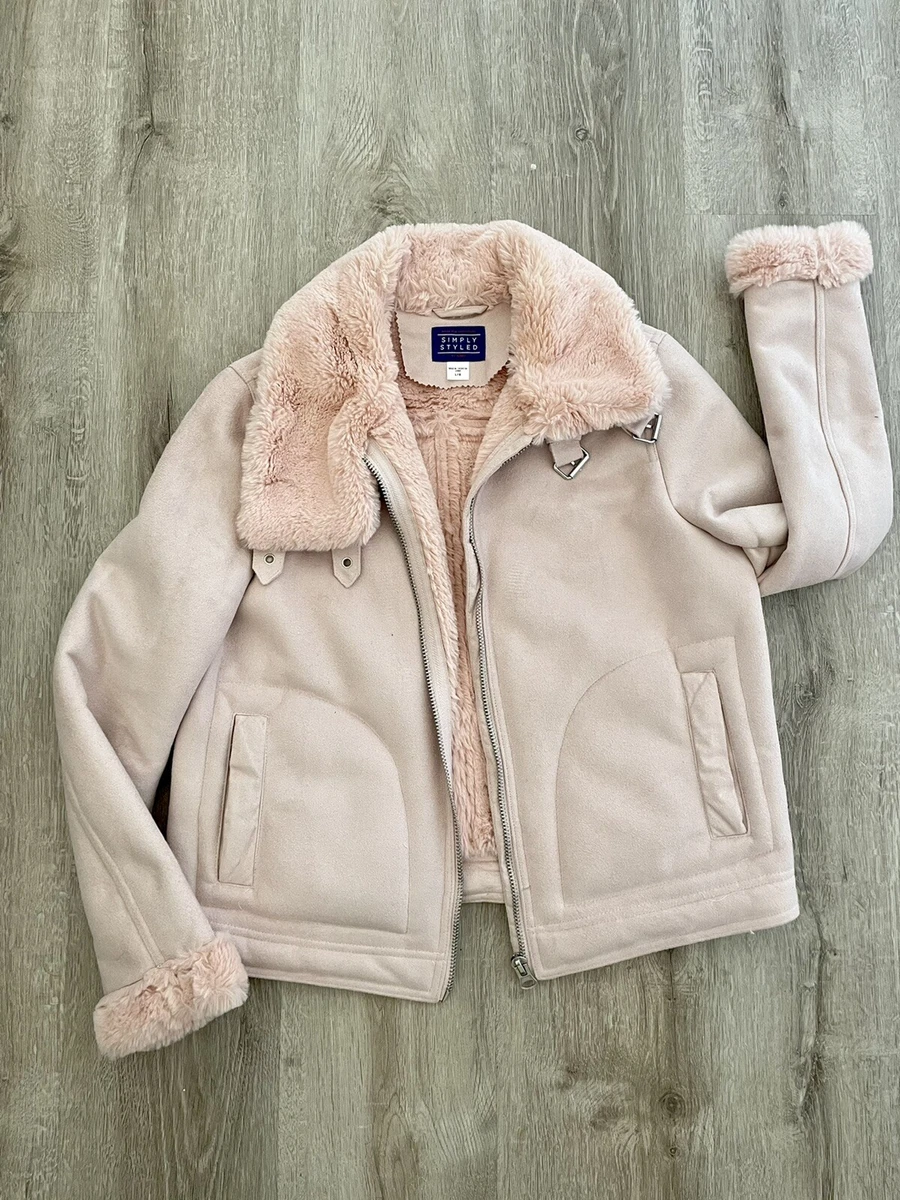 Jacket with Faux Fur Lining - Light pink - Ladies