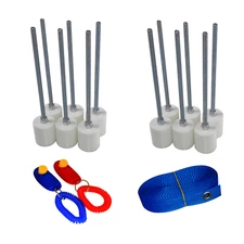12 Weave Pole pegs 24" Spacer & 2 Obedience Training Clickers Dog Agility Equip.