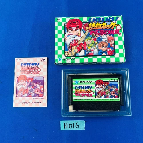 ◇H016 KUNIO KUN Ike ike Nekketsu HOCKEY Famicom Nintendo Japanese Tested Work