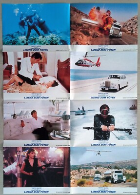 E308  8x Aushangfotos James Bond 007 LIZENZ ZUM TÖTEN Timothy Dalton