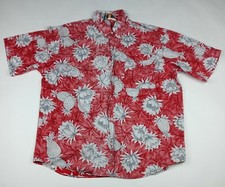 Hawaii Blues Hawaiian Shirt Reverse Print Made in USA Large Vintage Pineapples