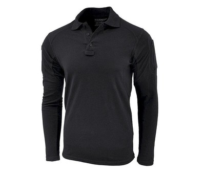 Texar Elite Pro Tactique Polo Long Manche Militaire Été Uniforme Noir