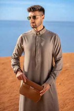 Lawung Mens Thobe Al Ameer Jubba Arab Islamic Thaub Muslim Dishdasha AA2420