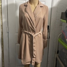 Image of MISSGUIDED Blush Pink Belted Wrap Shift Dress Size 6