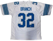 BRIAN BRANCH Signed DETROIT LIONS White Jersey BAS WITNESS COA XL