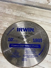 Irwin Smooth Finish ripping  & Cross-cutting Circular Saw Blade 10"/ 180T 11870