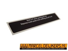 Mercedes aufkleber decal W107 R107 automatic transmission Shift to P Mercedes aufkleber decal W107 R107 automatic transmission Shift to P