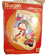 Bucilla "FROSTY AND FRIENDS" Felt Christmas Stocking Kit 1991 15" unopened