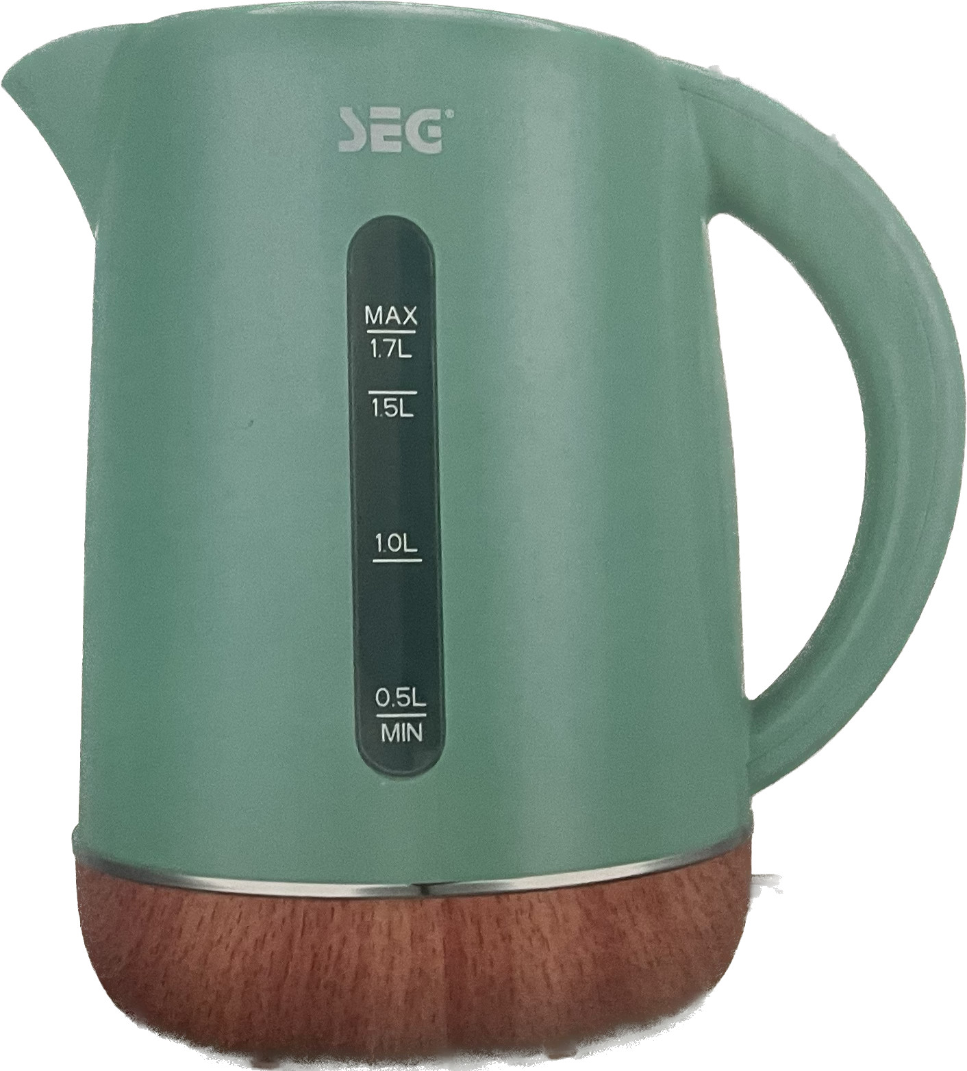 SEG Wasserkocher mint 1,7 l Wasserfilter Überhitzungsschutz hochglanz Holzoptik