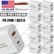 20W PD Power Adapter USB QC 3.0 Fast Wall Charger For iPhone Samsung iPad LOT