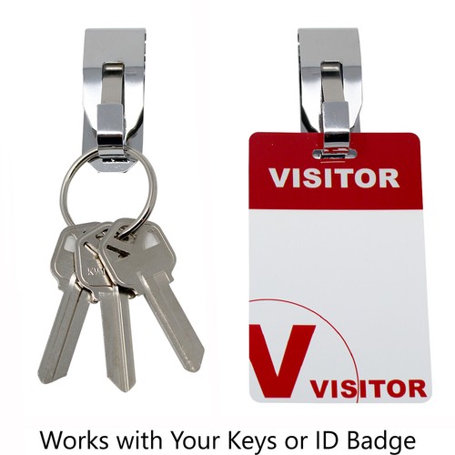 2 Pcs Secure Belt Clip Key Holder w Metal Hook & Heavy Duty 1 1/4" Keychain Ring - Picture 4 of 8