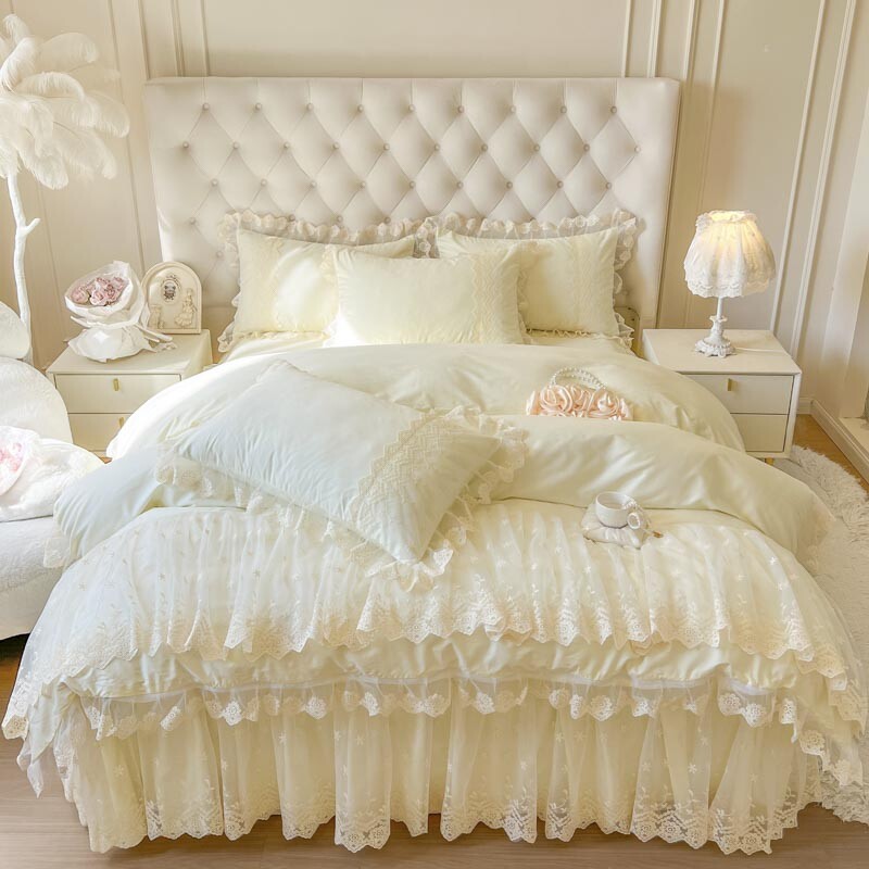 Bedroom Home Bedding Set Four-piece Fashion Lace Bed Skirt All Seasons main image 1