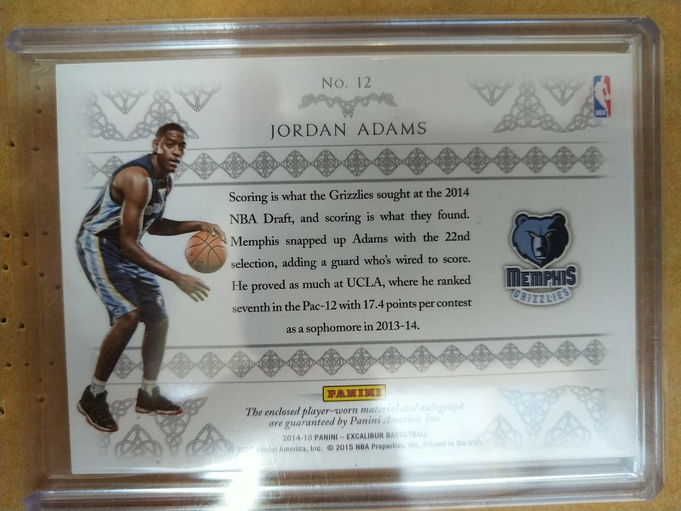 Jordan Adams 2014-15 Panini Excalibur Jumbo 新秀横冲直撞布贴 #12,21/25 — 第 4/4 张图片