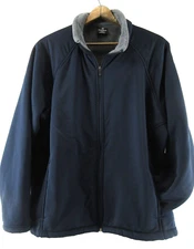 Nordic Track Softshell Jacket XL Navy Blue Plush Sherpa Fur Lined Pocket Unisex