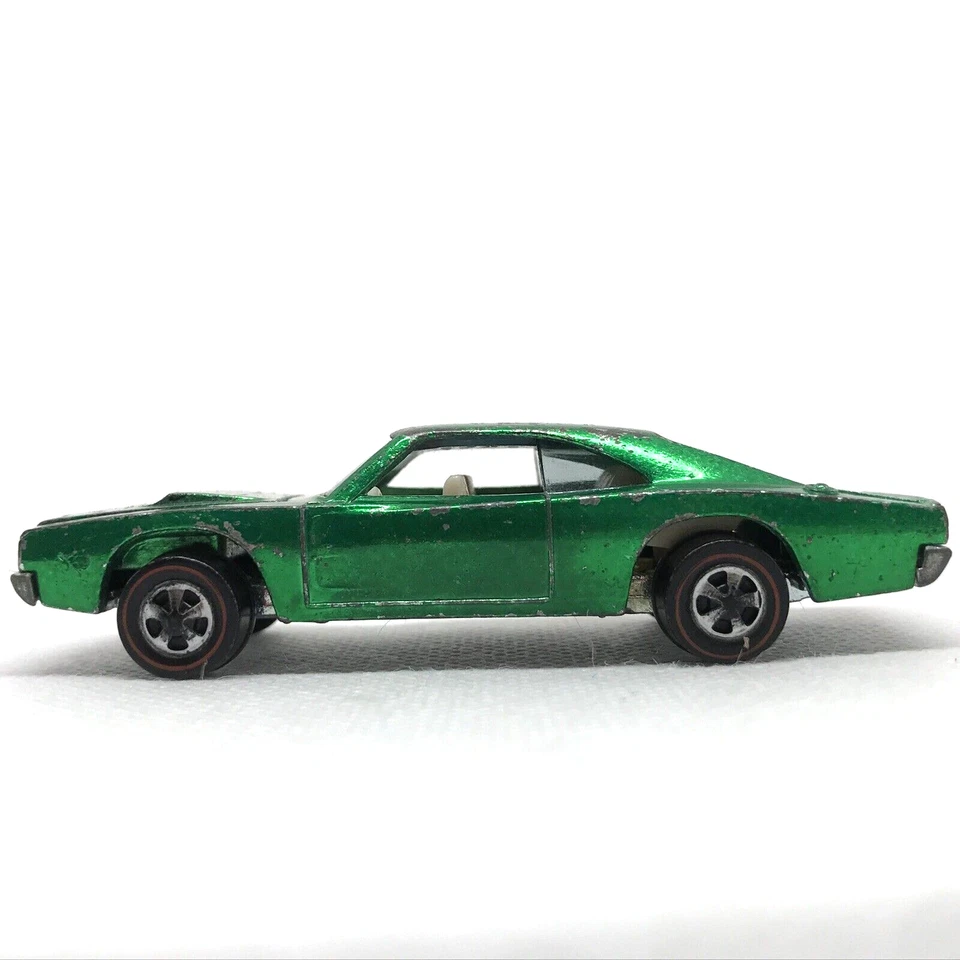 Dodge Charger personalizado Hot Wheels Redline verde "1968" - hecho en EE. UU. Foto 2 de 4