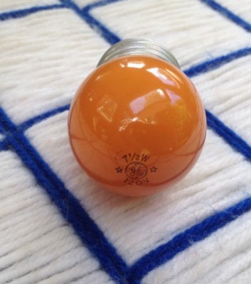 new GE round logo 7.5 WATT orange 7w VINTAGE mint sign S11 LIGHT BULB 7.5s11 CO 