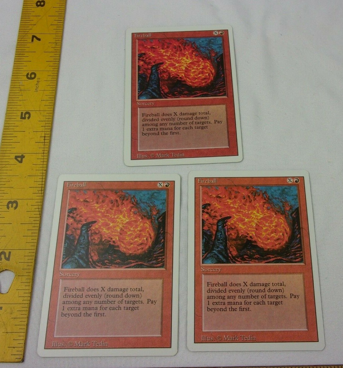 Fireball revised X3 Magic the Gathering MTG NICE! CCG