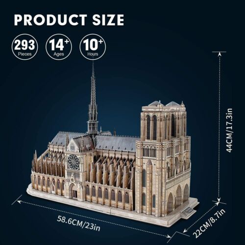 CubicFun 3D Puzzle for Adults Moveable Notre Dame de Paris Church Model Kits ... - Picture 8 of 9