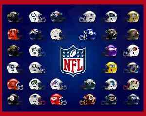 nfl helmet team logo poster  8x10 color photo  ebay