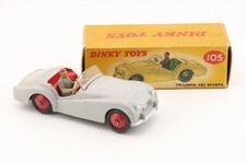 DINKY TOYS 105 * TRIUMPH TR2 SPORTS * 1:43 * IMBALLO ORIGINALE * 1957