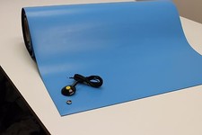 2LAYER RUBBER ESD ANTI-STATIC GROUNDING MAT- 24 X 36 W/GROUND CABLE-BLUE